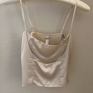 Reformation Overland Silk Top Ivory - Size 4